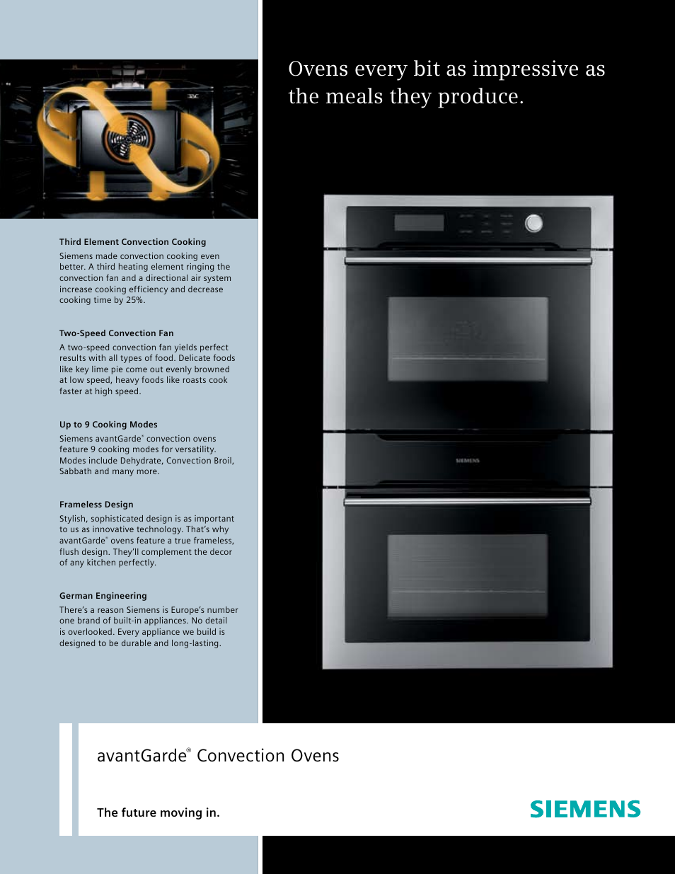 Siemens 30inc Electric Single Oven User Manual | 2 pages