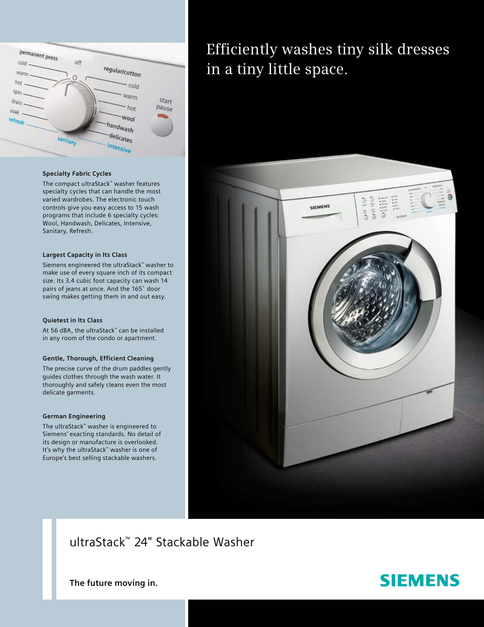 Siemens 24 Stackable Washer User Manual | 2 pages