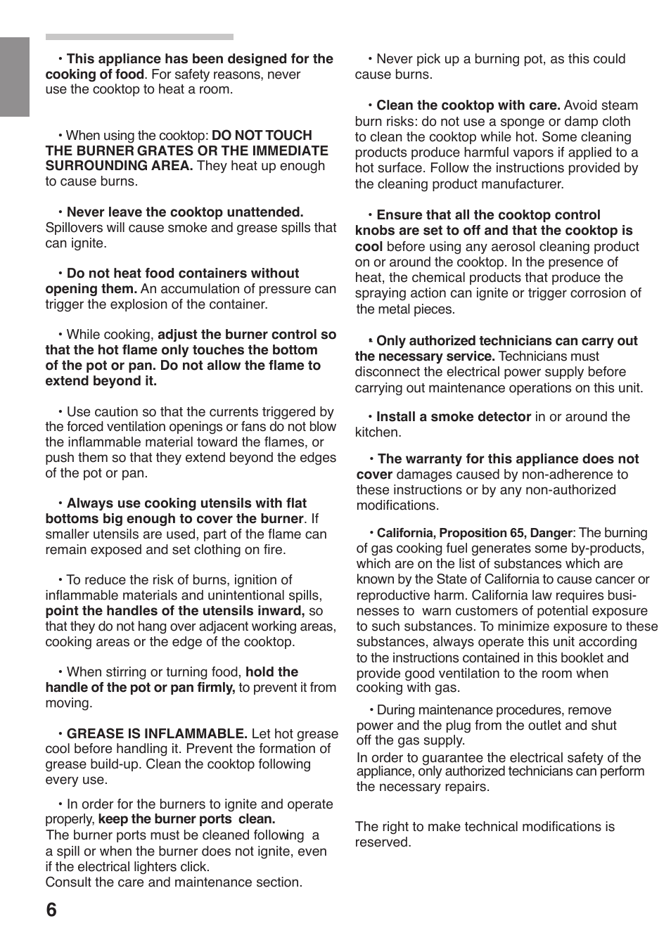 Siemens 36inc Stainless Gas Cooktop User Manual | Page 6 / 57