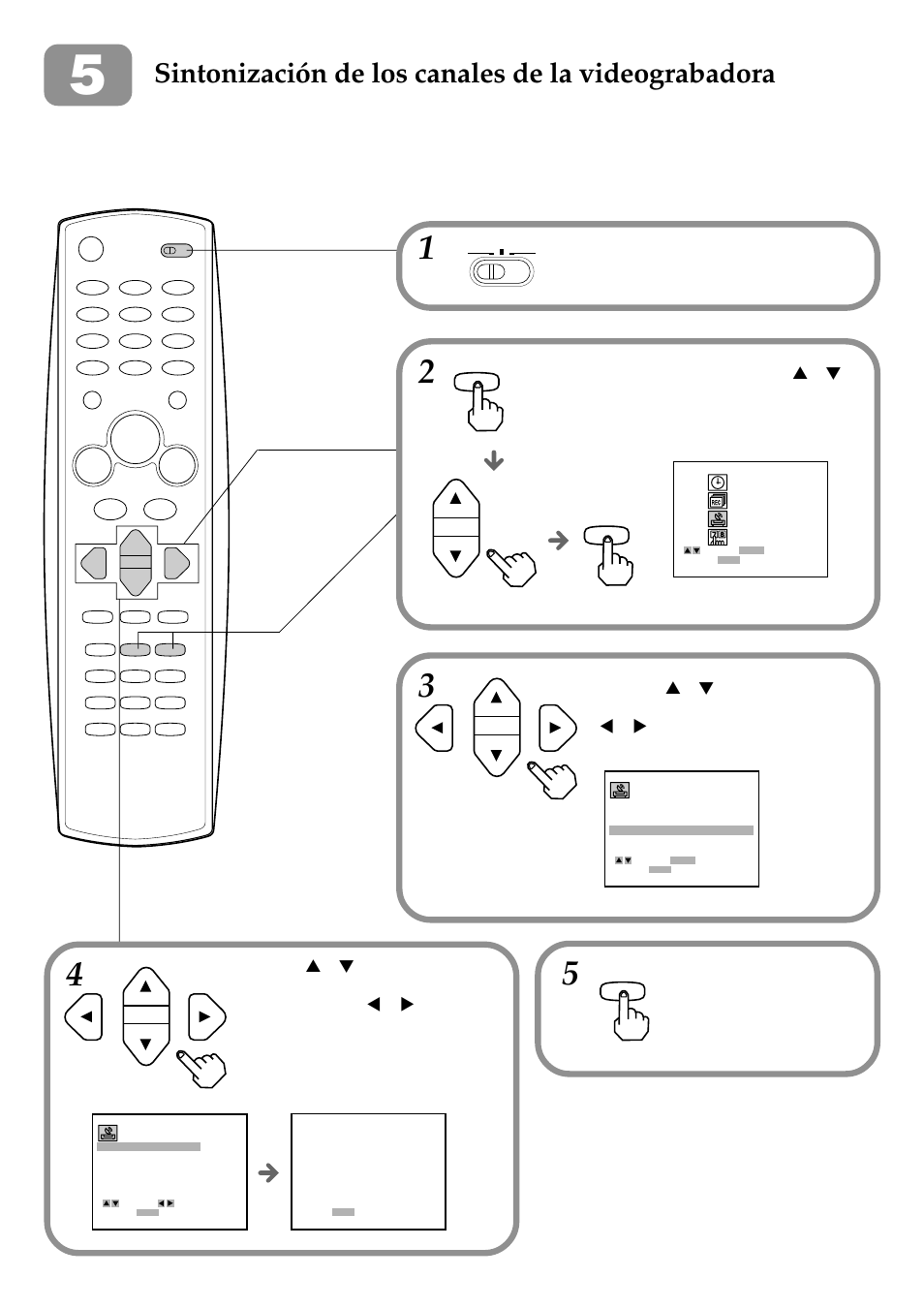 Sintonización de los canales de la videograbadora, Menu, Vcr/catv/dbs/tv | Aiwa HV-FX9000U User Manual | Page 48 / 118