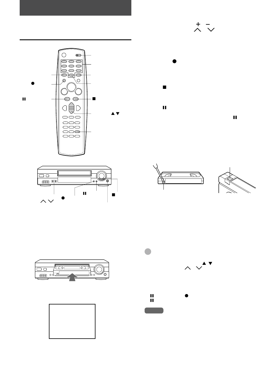 Grabación de un programa de televisión, Para parar la grabación, Para realizar una pausa en la grabación | Para evitar la grabación accidental | Aiwa HV-FX9000U User Manual | Page 67 / 118