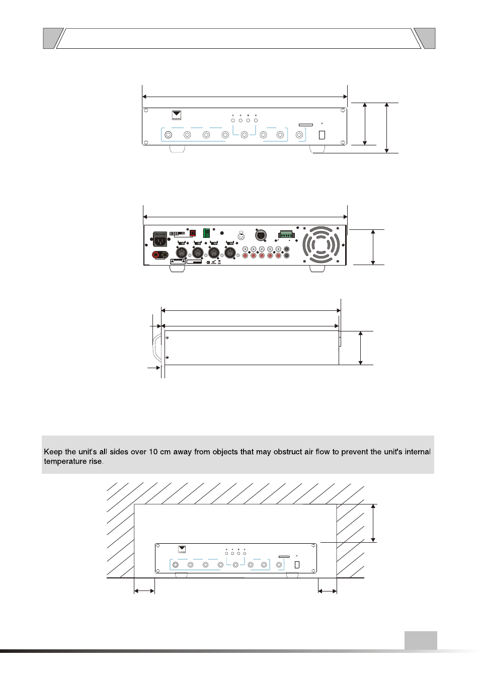 Т³гж 12, Dimensional diagram, Project240 | Unit :mm, Over, 100 over, Public address system serial no, Ov e r | t&mSystems Project 60 120 User Manual | Page 12 / 13
