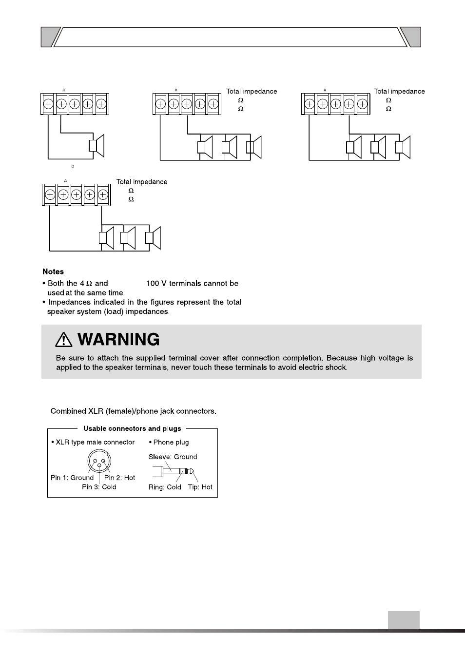 Т³гж 8, Connections, 1 speaker connections 5.2 xlr connections | 50v\70v | t&mSystems Project 240 User Manual | Page 8 / 13