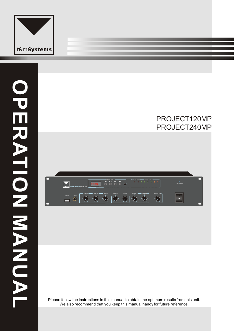 t&mSystems Project 120MP - 240MP User Manual | 14 pages