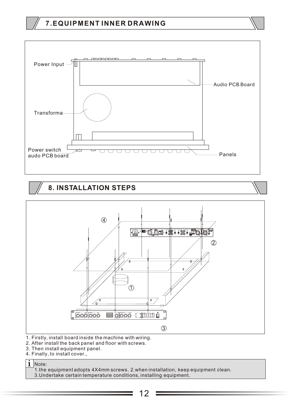 Т³гж 12, Installation steps | t&mSystems Project MIX241 User Manual | Page 12 / 17