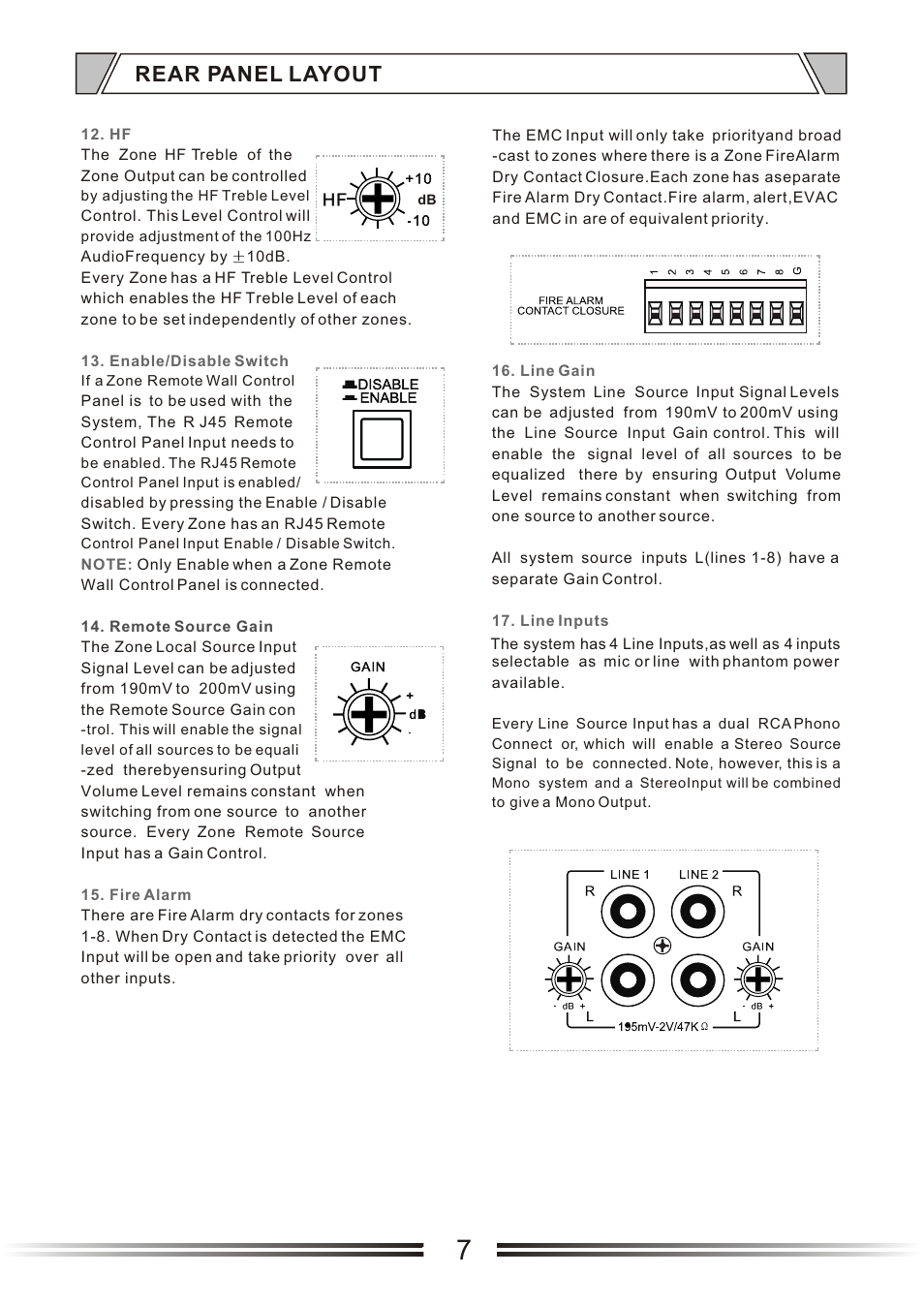 Т³гж 11, Rear panel layout | t&mSystems Project MIX818 User Manual | Page 11 / 17