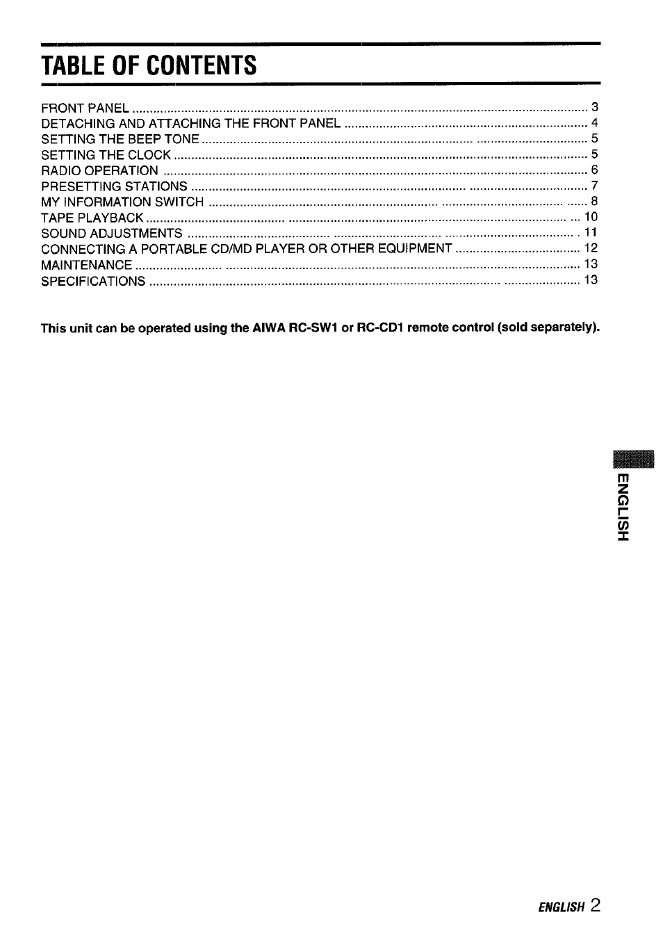 Aiwa CT-X409 User Manual | Page 3 / 44