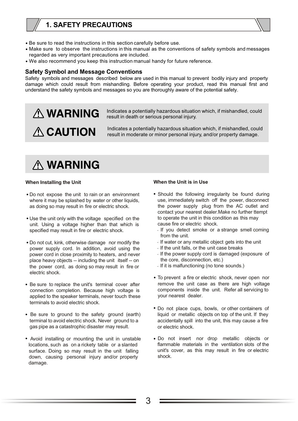 Т³гж 3, Safety precautions | t&mSystems Project PageMic8 User Manual | Page 3 / 11