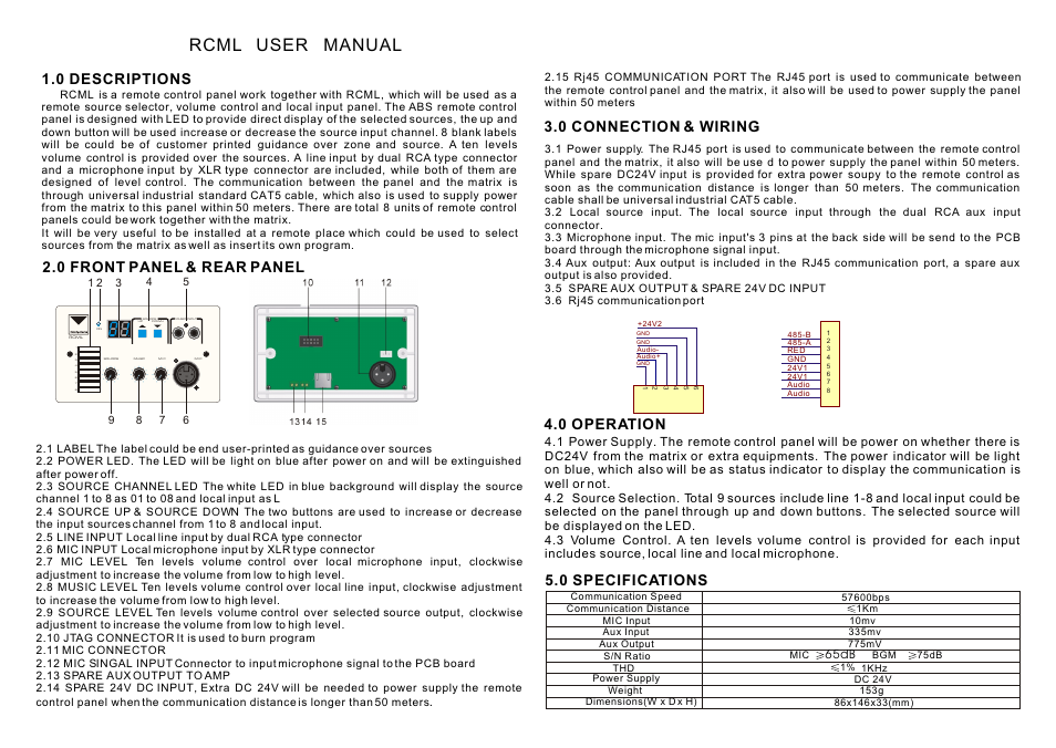 t&mSystems Project RCML User Manual | 1 page