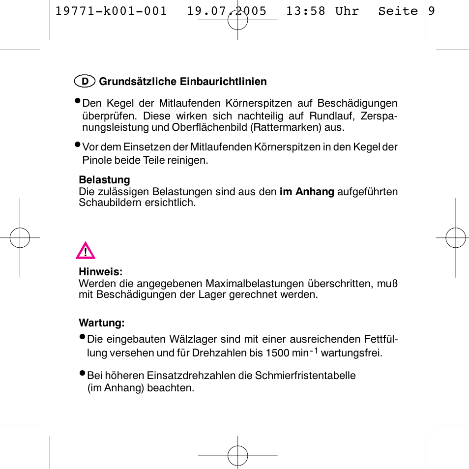 ROHM Revolving tailstock centres User Manual | Page 9 / 48