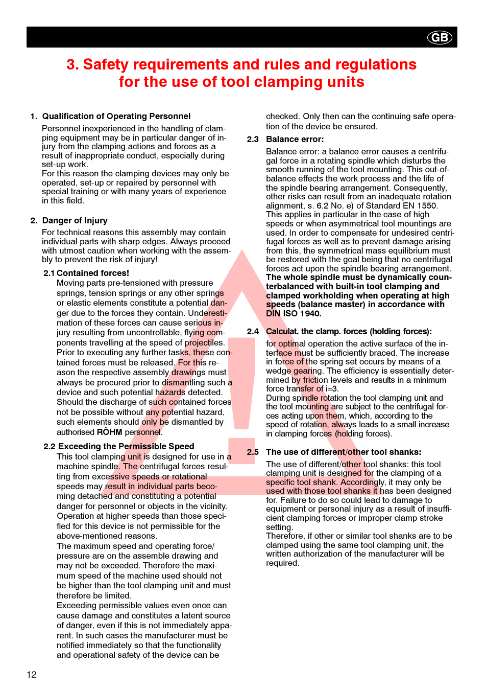 ROHM Tool clamping units User Manual | Page 12 / 40