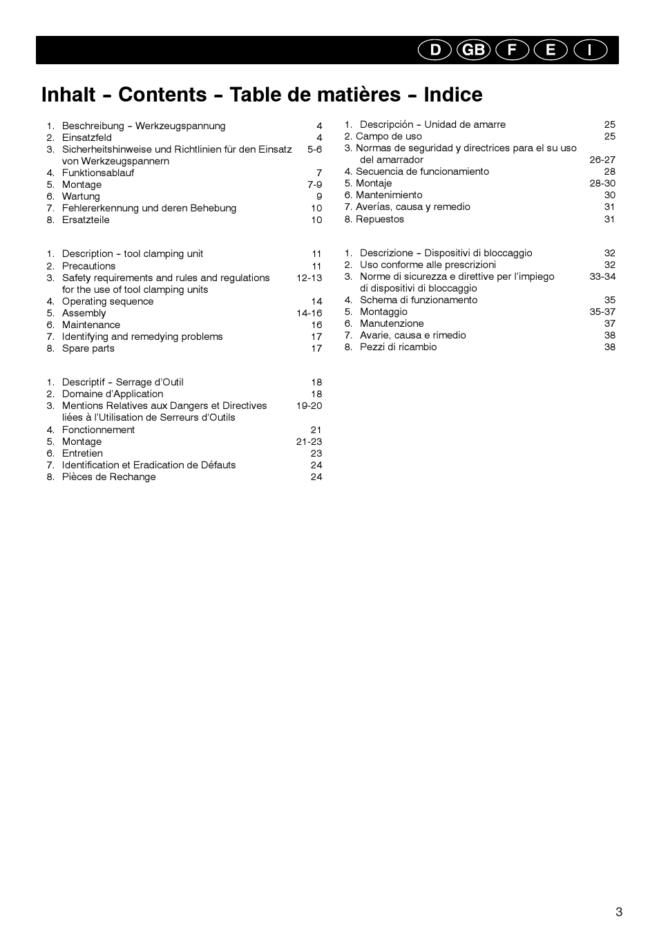 ROHM Tool clamping units User Manual | Page 3 / 40