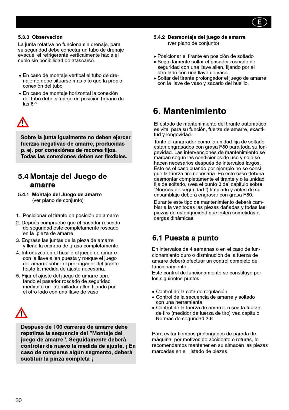 Mantenimiento, 4 montaje del juego de amarre, 1 puesta a punto | ROHM Tool clamping units User Manual | Page 30 / 40