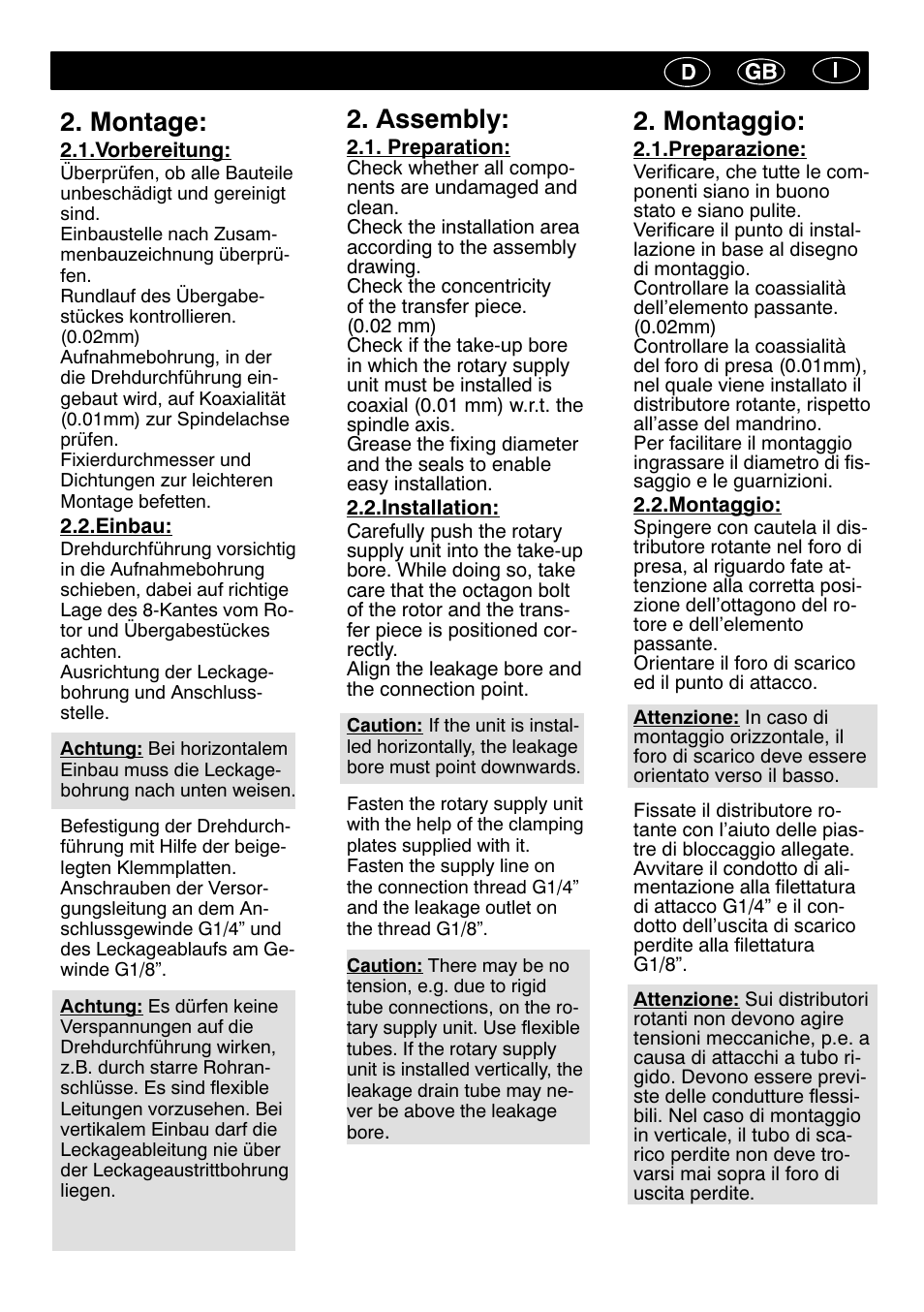 Montaggio, Assembly, Montage | ROHM Turning Performance User Manual | Page 4 / 8