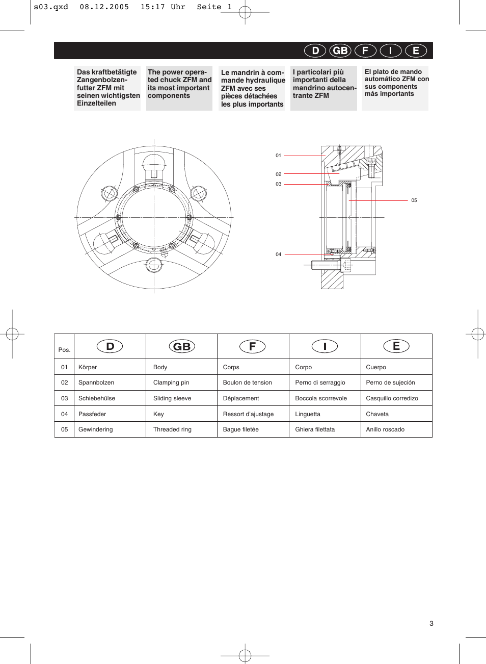 ROHM ZFM - Power-operated draw bar chucks User Manual | Page 3 / 20