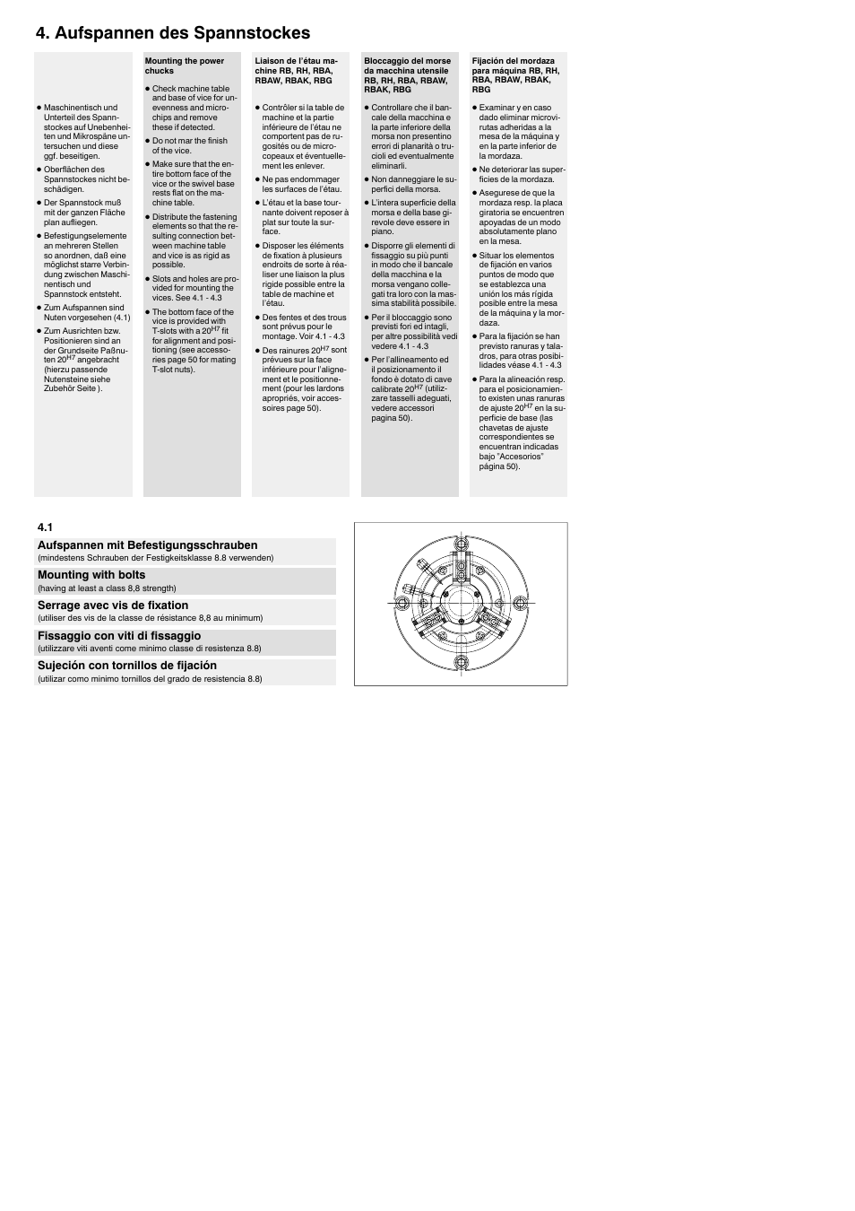 Aufspannen des spannstockes | ROHM SSP / SSH - Stationary power chucks User Manual | Page 6 / 8