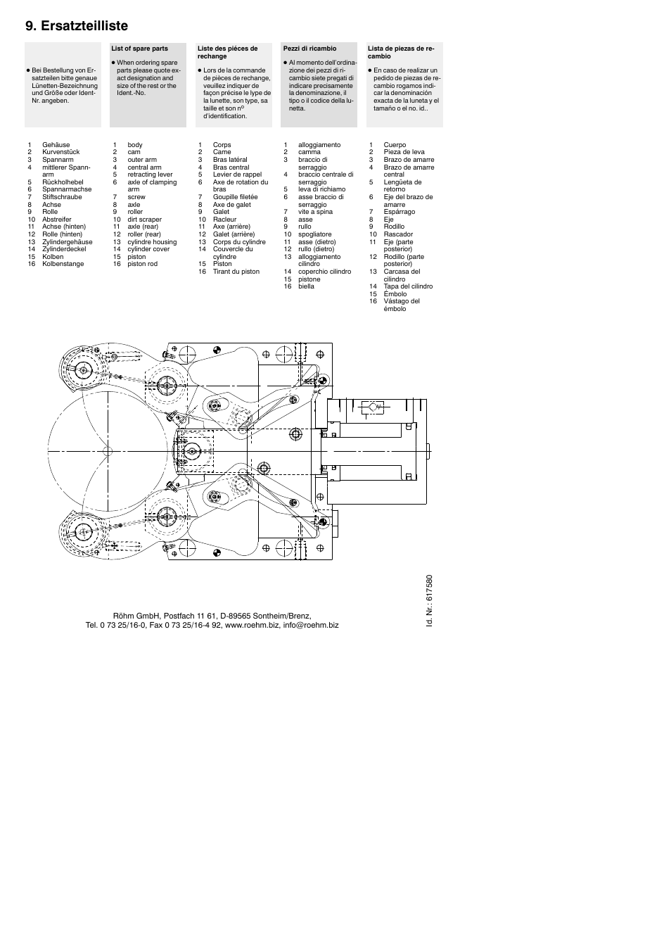 Ersatzteilliste | ROHM SLZ / SLZB - self-centering steady rests User Manual | Page 12 / 12