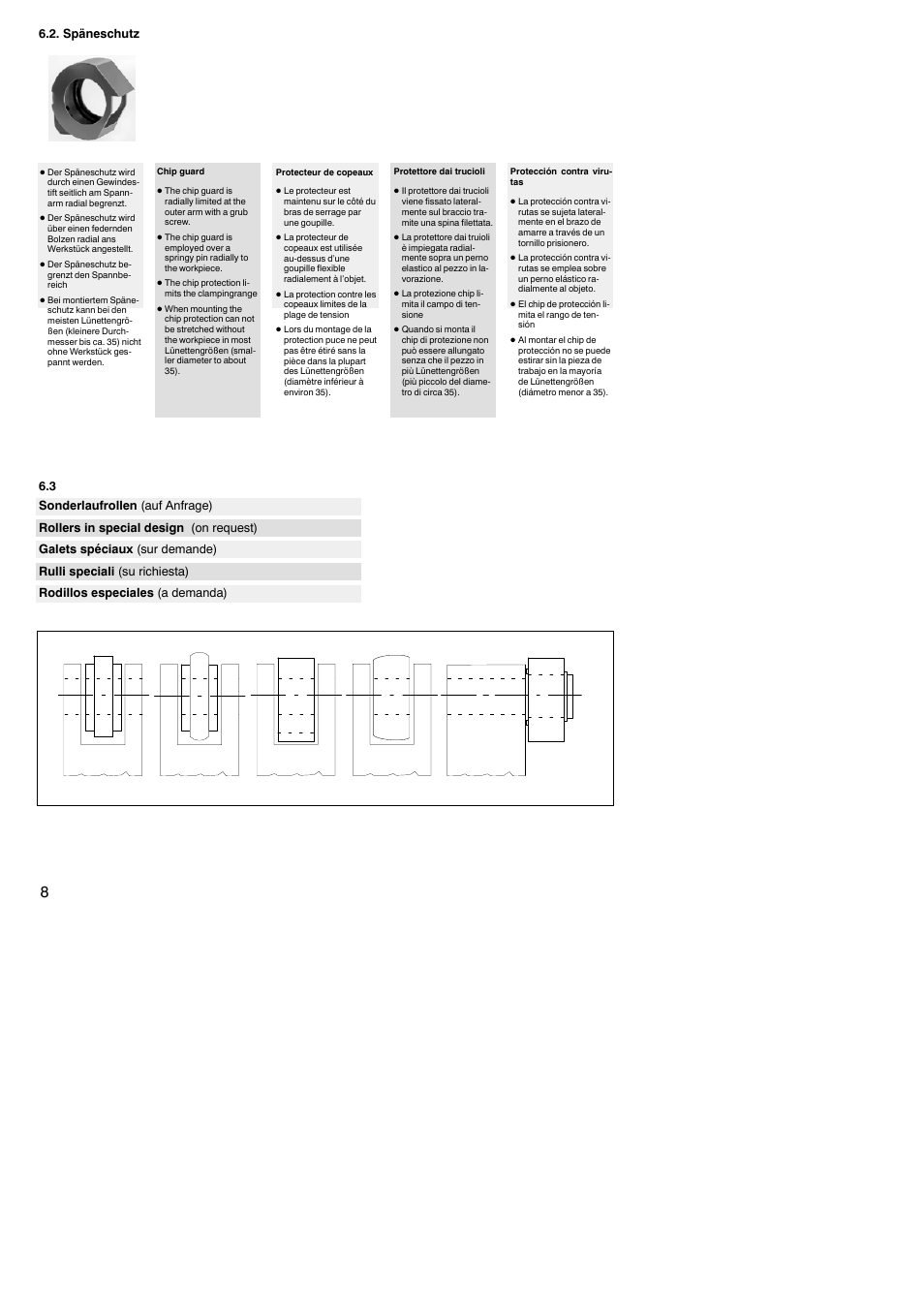 ROHM SLZ / SLZB - self-centering steady rests User Manual | Page 8 / 12