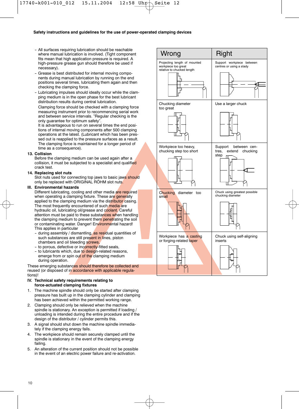 Wrong right | ROHM KFD-AF - Power-operated compensating chucks User Manual | Page 10 / 19