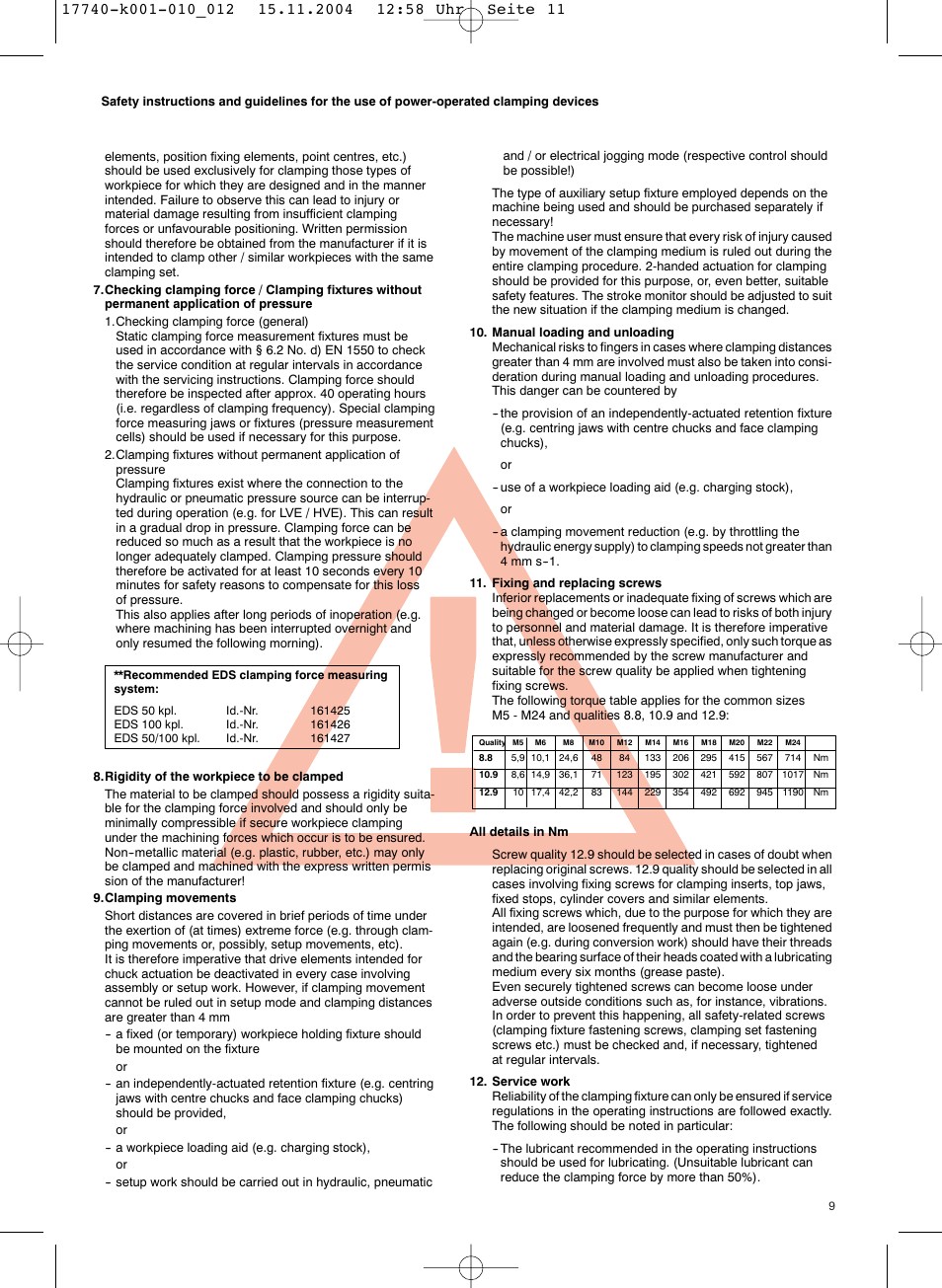 ROHM KFD-AF - Power-operated compensating chucks User Manual | Page 9 / 19