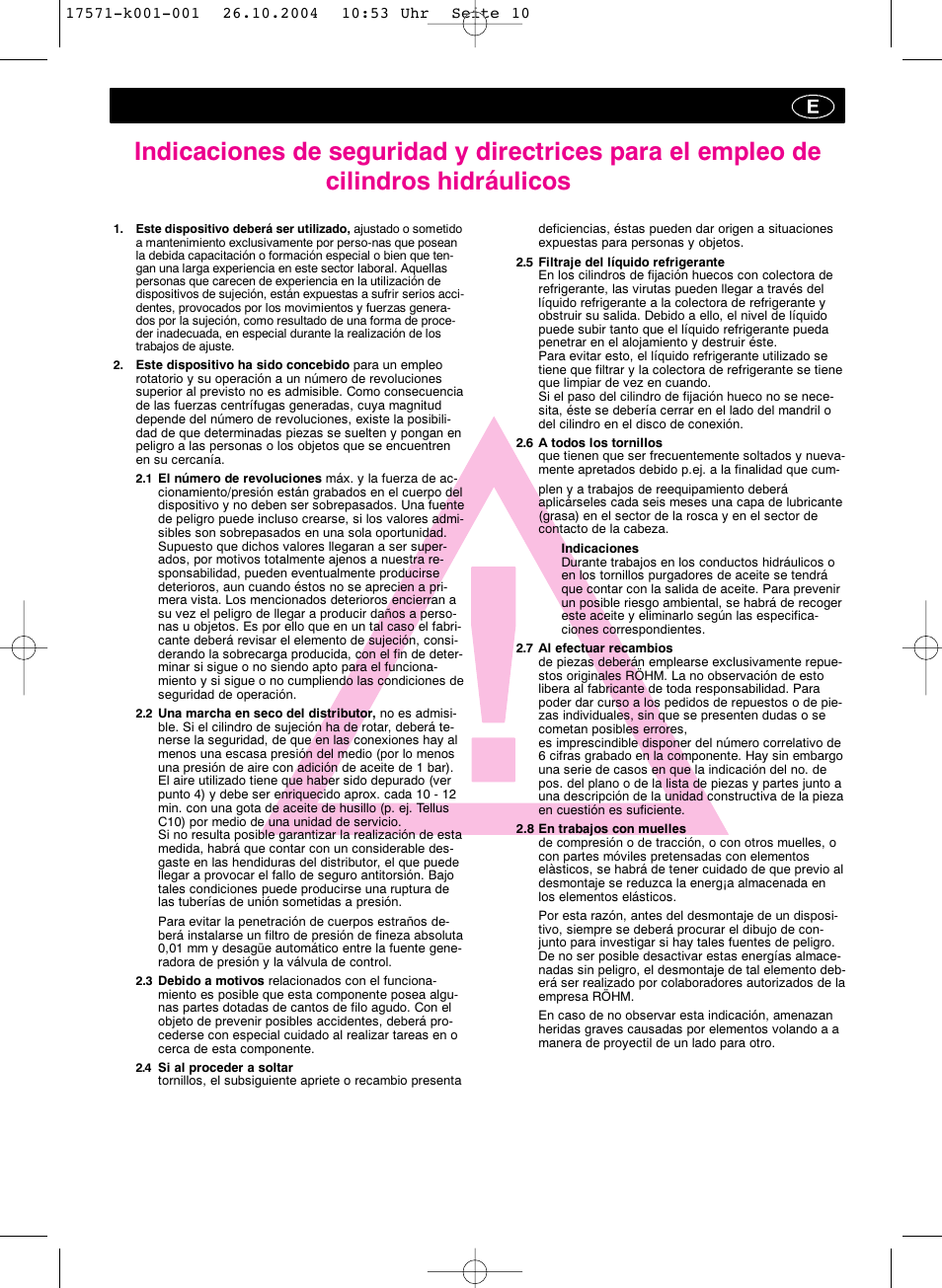 ROHM SZS - oil-operated cylinders User Manual | Page 10 / 24