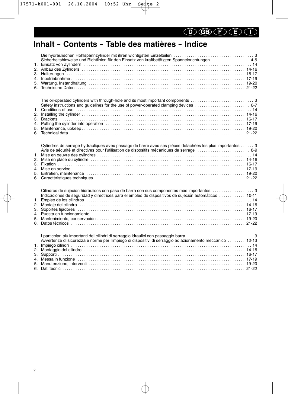 ROHM SZS - oil-operated cylinders User Manual | Page 2 / 24