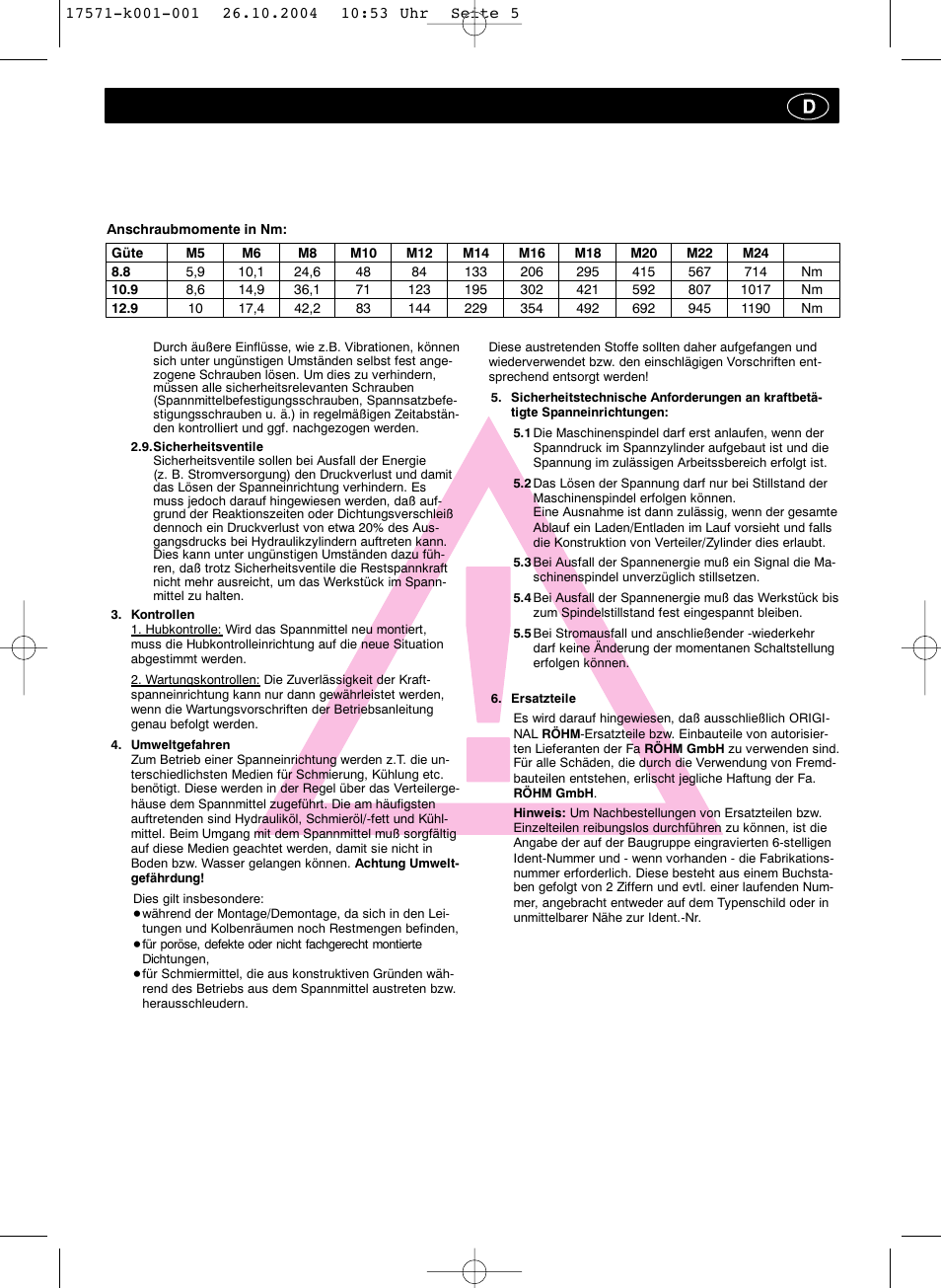 ROHM SZS - oil-operated cylinders User Manual | Page 5 / 24