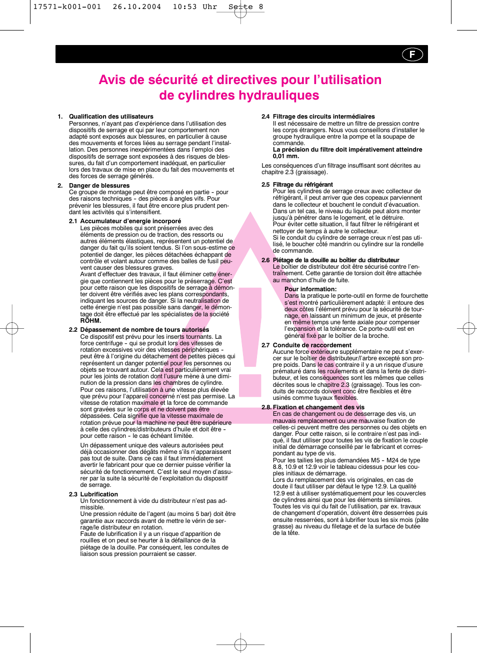 ROHM SZS - oil-operated cylinders User Manual | Page 8 / 24