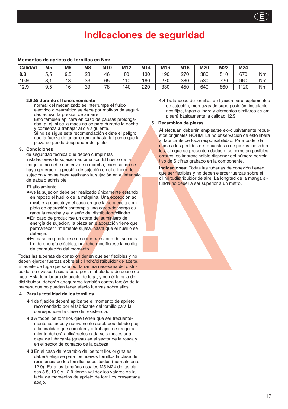 Indicaciones de seguridad | ROHM LVS / LV / LT / LTS - Air-actuating cylinders User Manual | Page 17 / 28