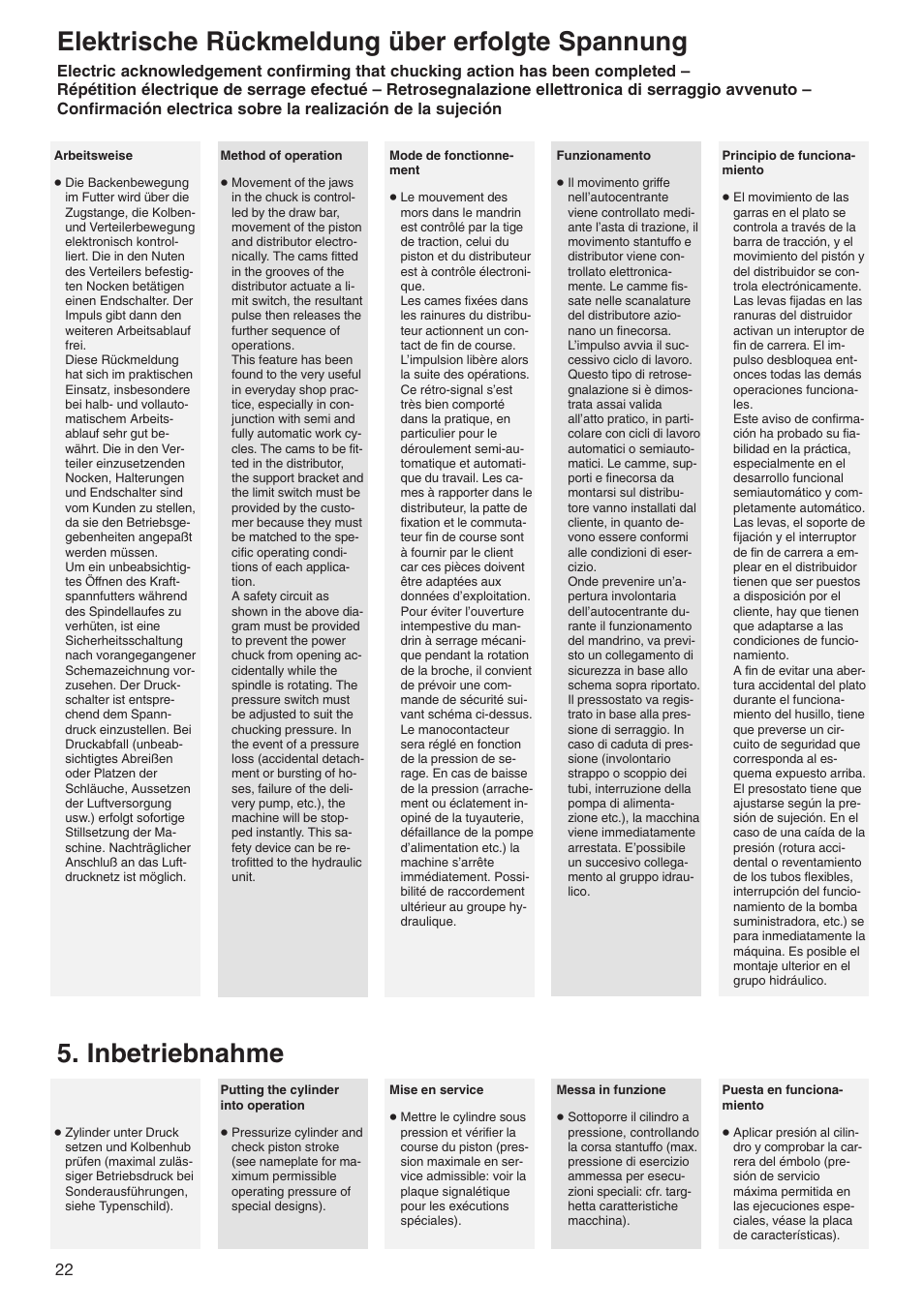Elektrische rückmeldung über erfolgte spannung, Inbetriebnahme | ROHM LVS / LV / LT / LTS - Air-actuating cylinders User Manual | Page 22 / 28