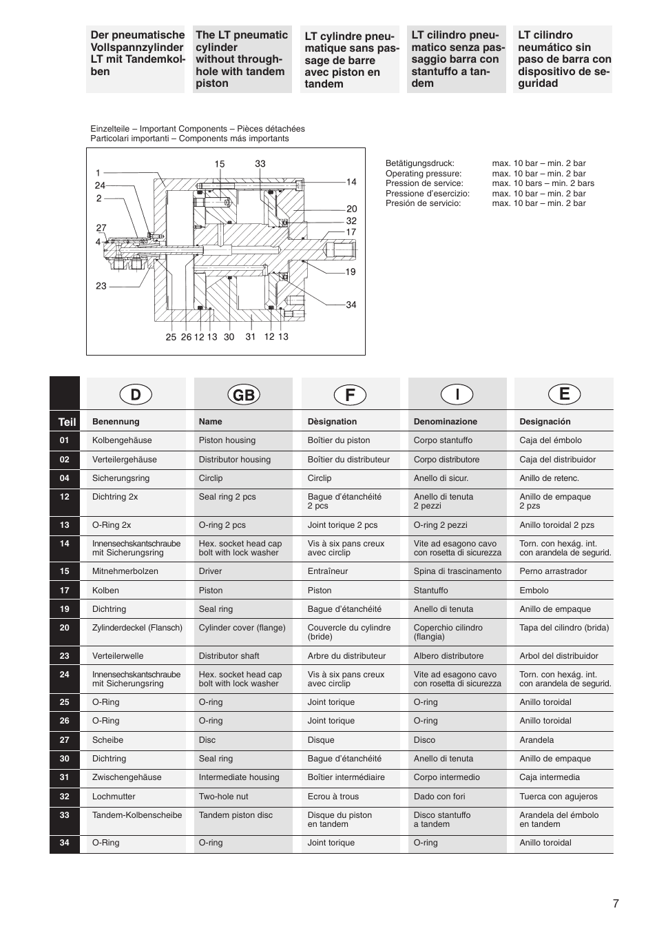 ROHM LVS / LV / LT / LTS - Air-actuating cylinders User Manual | Page 7 / 28