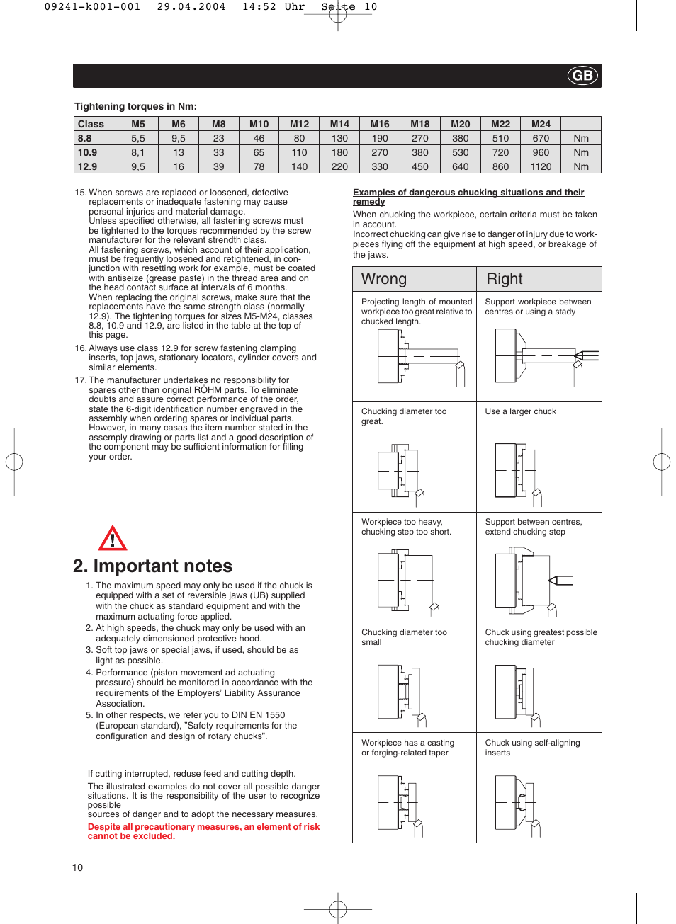 Wrong right | ROHM KFD-N - Draw-down power chucks User Manual | Page 10 / 30