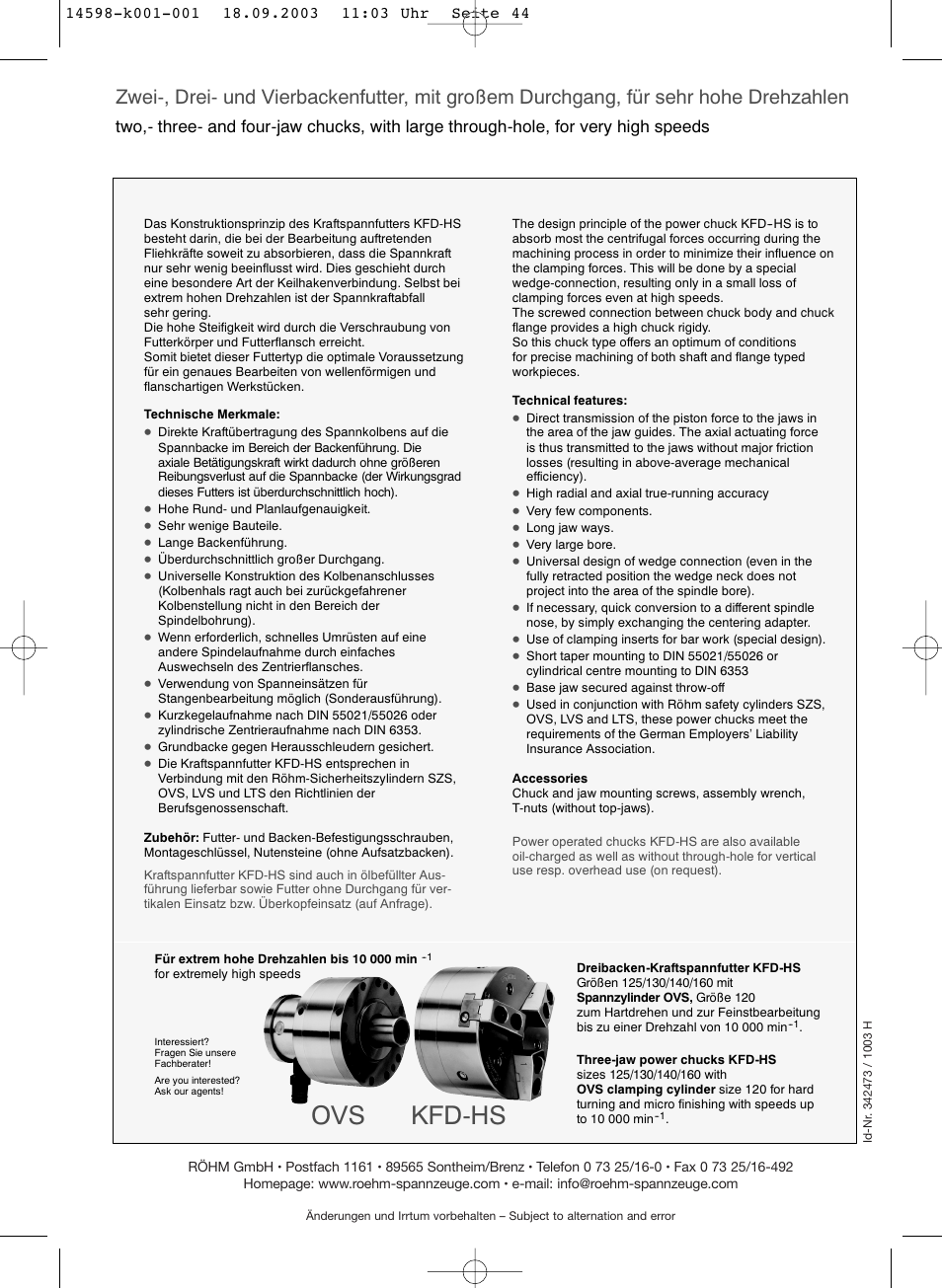 Kfd-hs, Kfd-hs ovs | ROHM KFD-HS - Power chucks with through-hole User Manual | Page 44 / 44