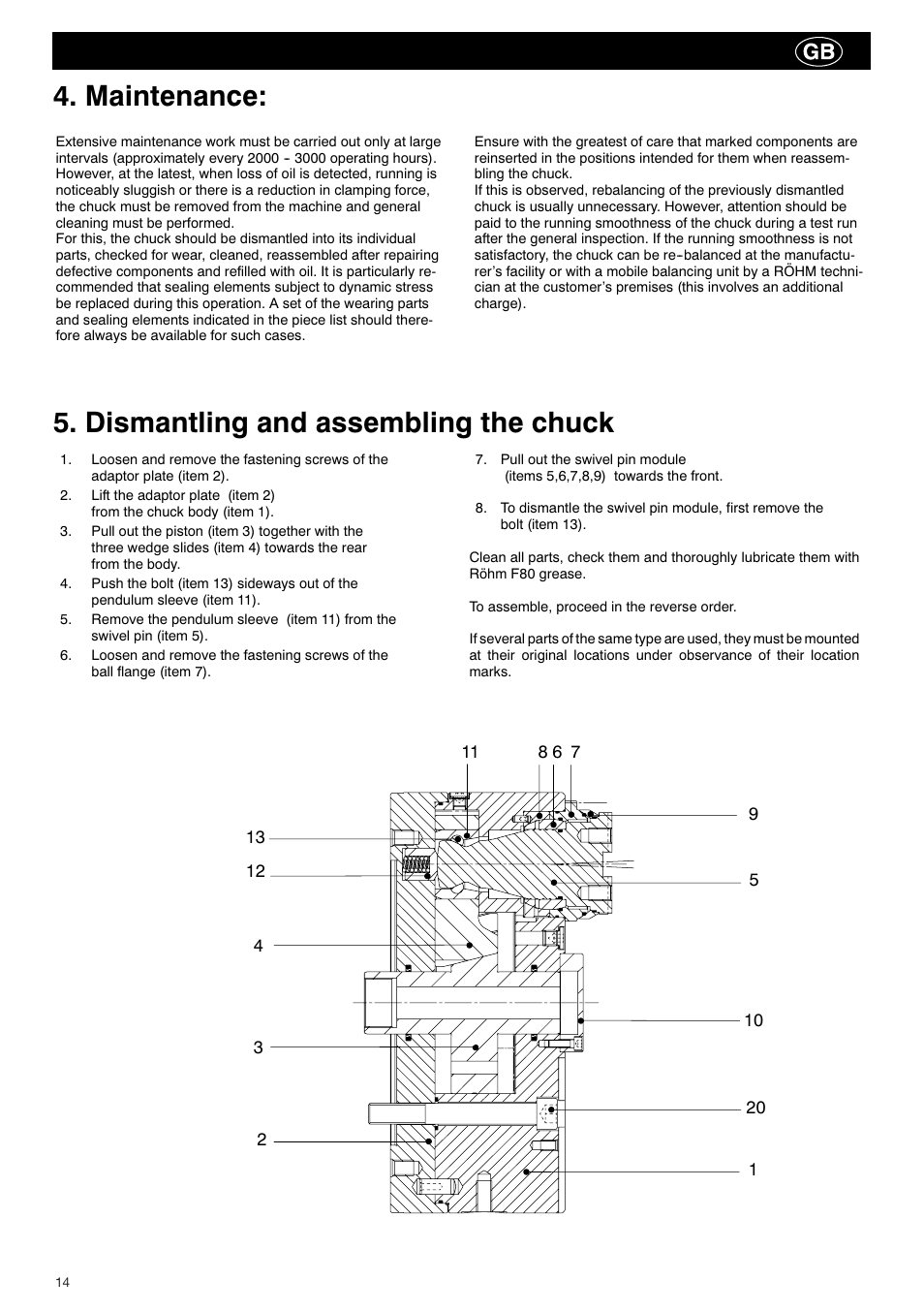 ROHM KBF-N - Power-operated ball lock draw-down chucks User Manual | Page 14 / 48