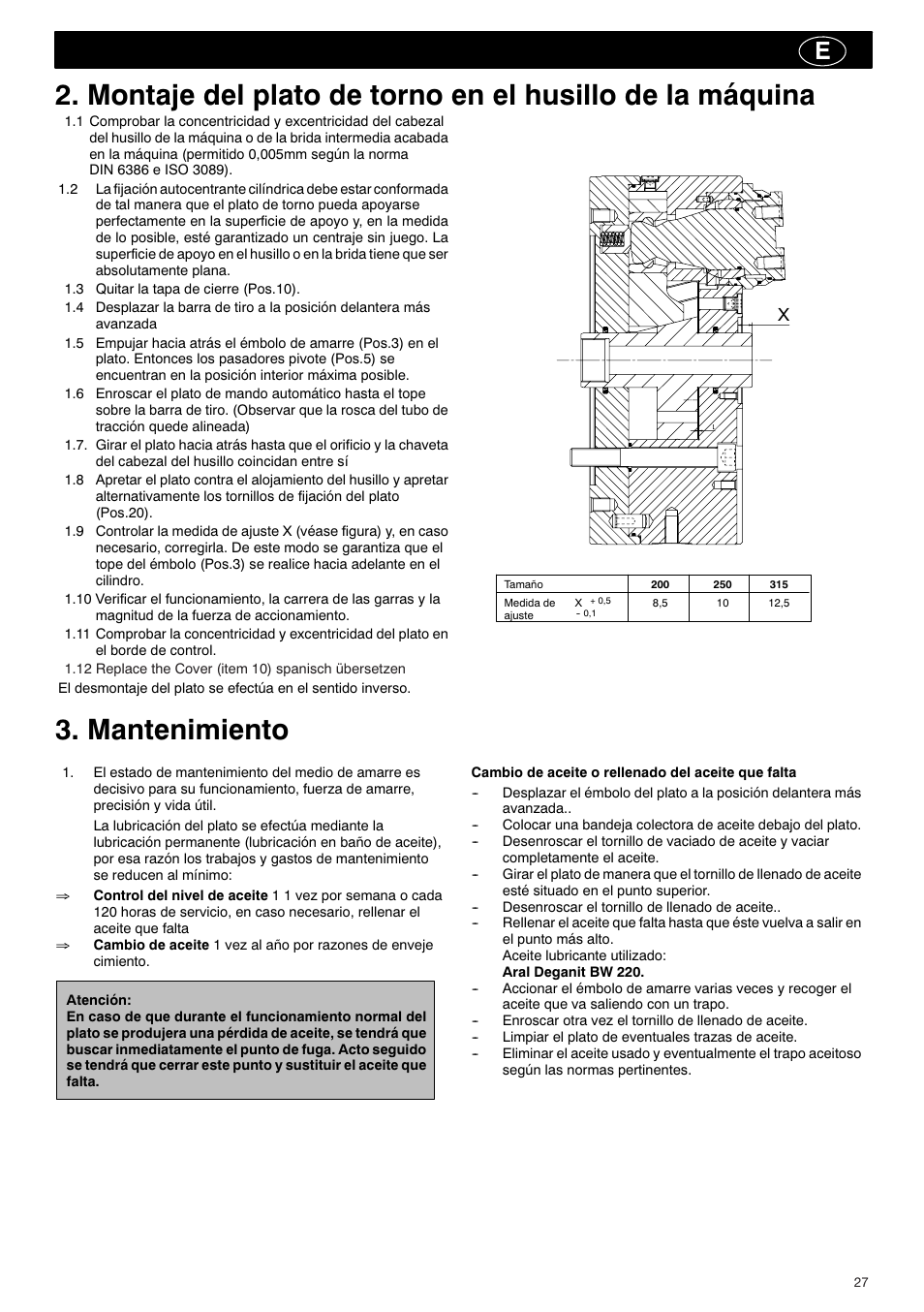 Mantenimiento | ROHM KBF-N - Power-operated ball lock draw-down chucks User Manual | Page 27 / 48