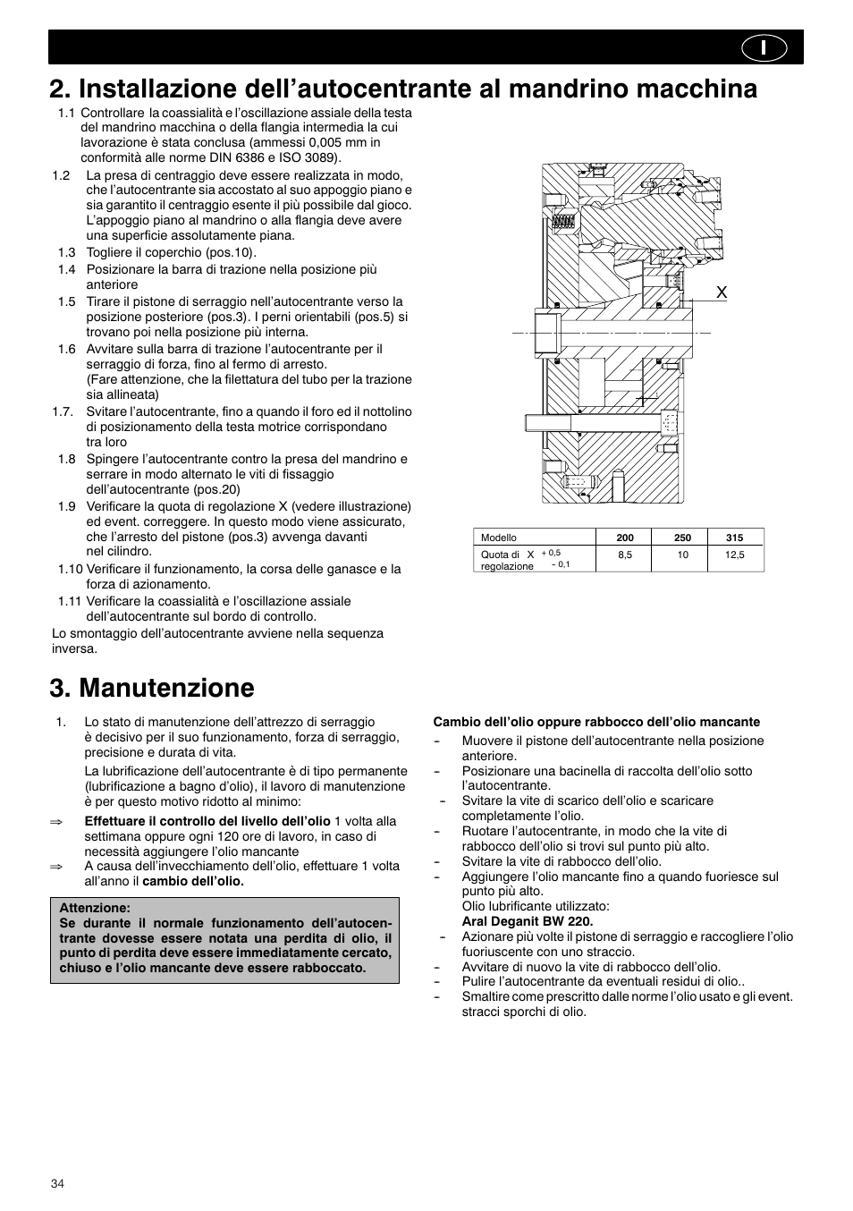 Manutenzione | ROHM KBF-N - Power-operated ball lock draw-down chucks User Manual | Page 34 / 48