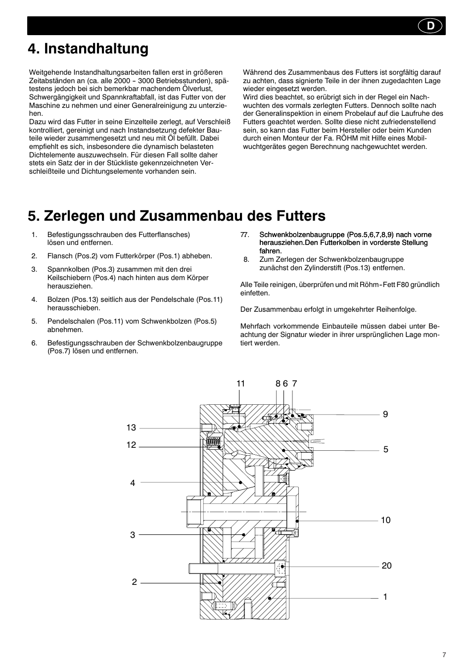 ROHM KBF-N - Power-operated ball lock draw-down chucks User Manual | Page 7 / 48