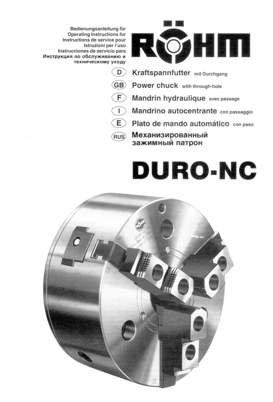 ROHM DURO-NC - Power chucks with quick-acting jaw change system User Manual | 35 pages