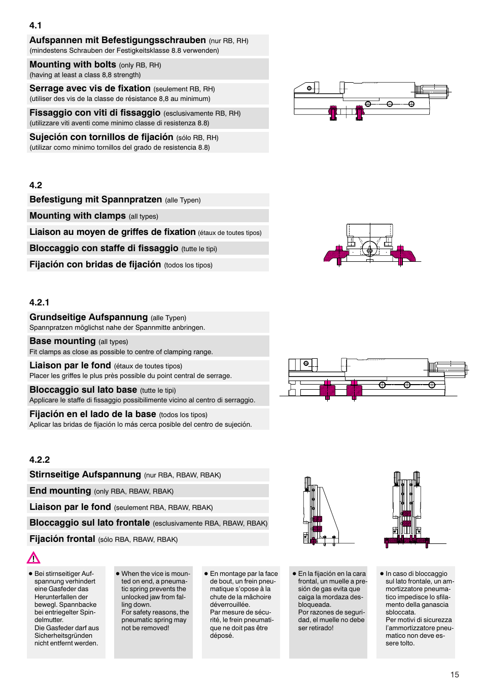 ROHM RB / RH / RBA / RBAW machine vices User Manual | Page 15 / 56