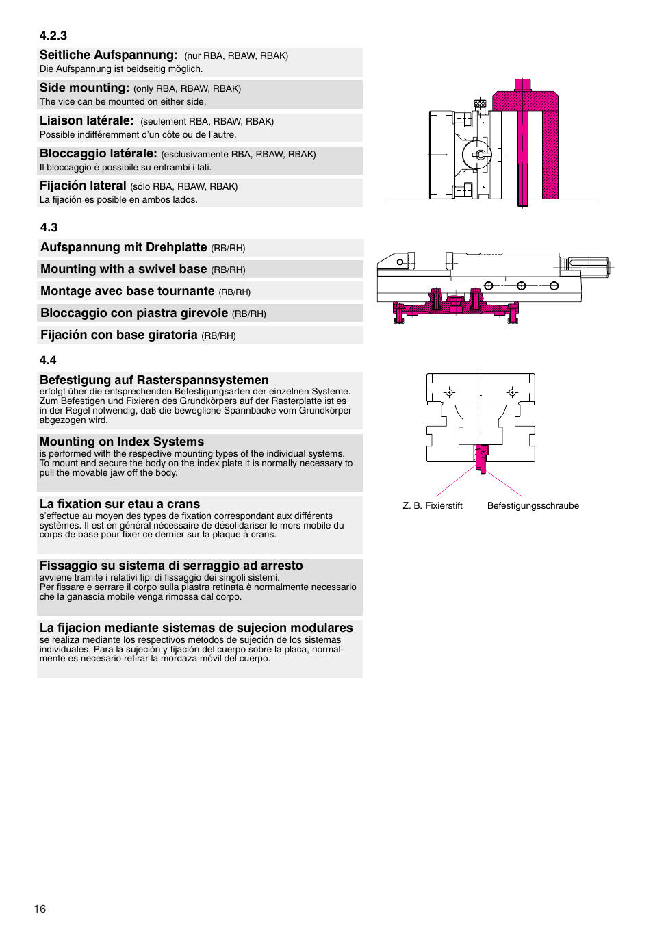 ROHM RB / RH / RBA / RBAW machine vices User Manual | Page 16 / 56