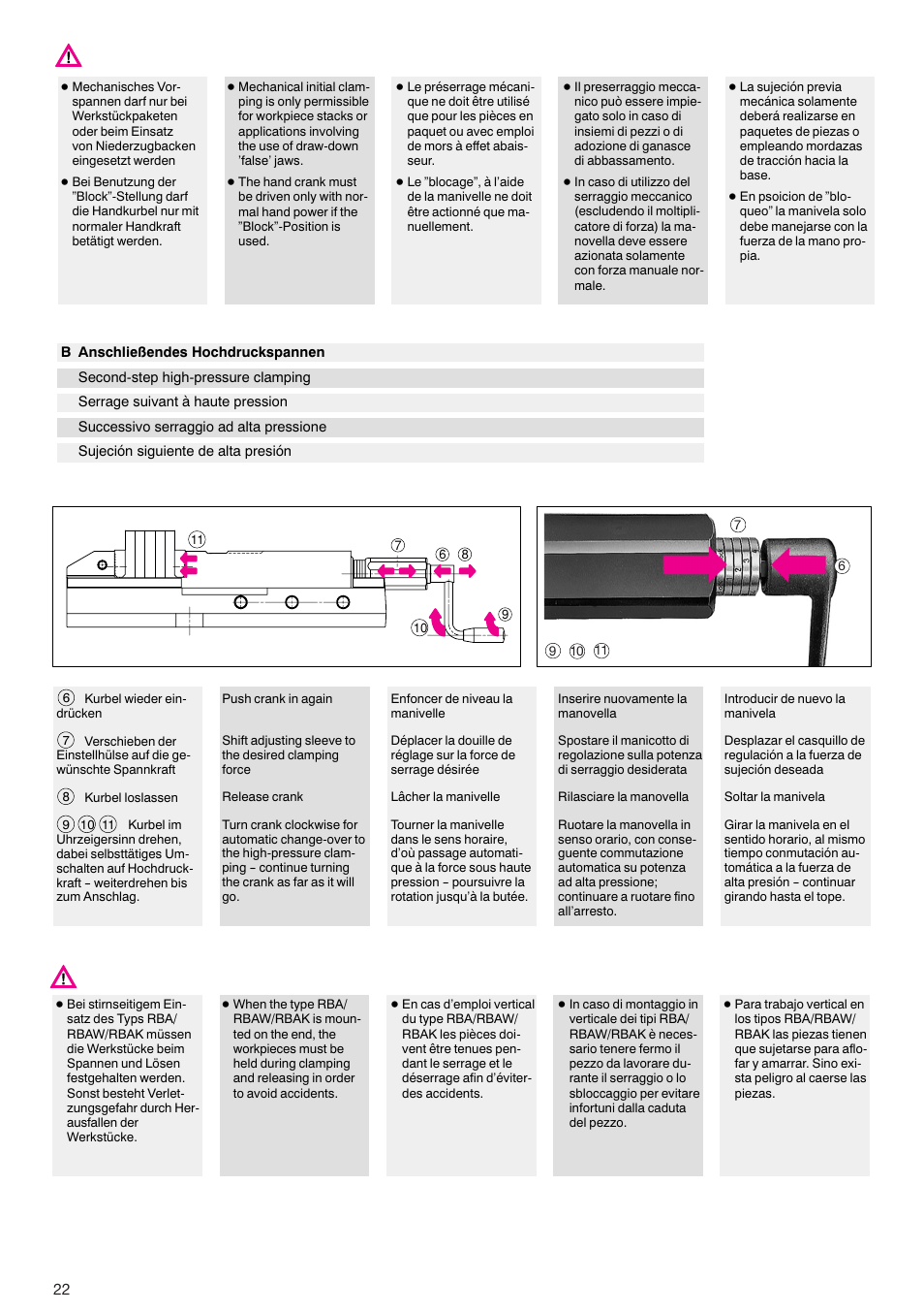 ROHM RB / RH / RBA / RBAW machine vices User Manual | Page 22 / 56