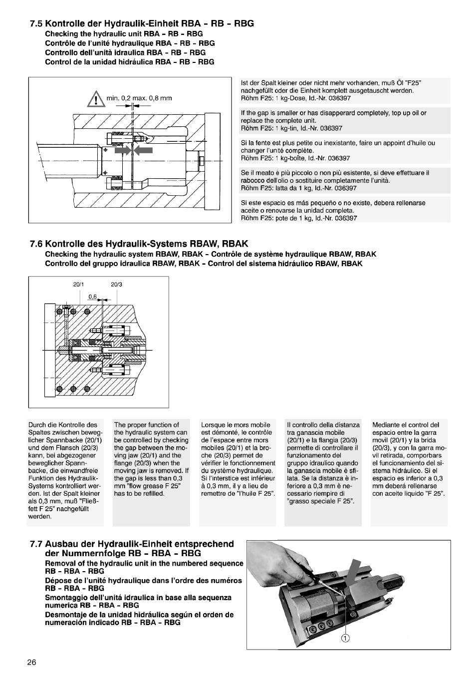 ROHM RB / RH / RBA / RBAW machine vices User Manual | Page 26 / 56