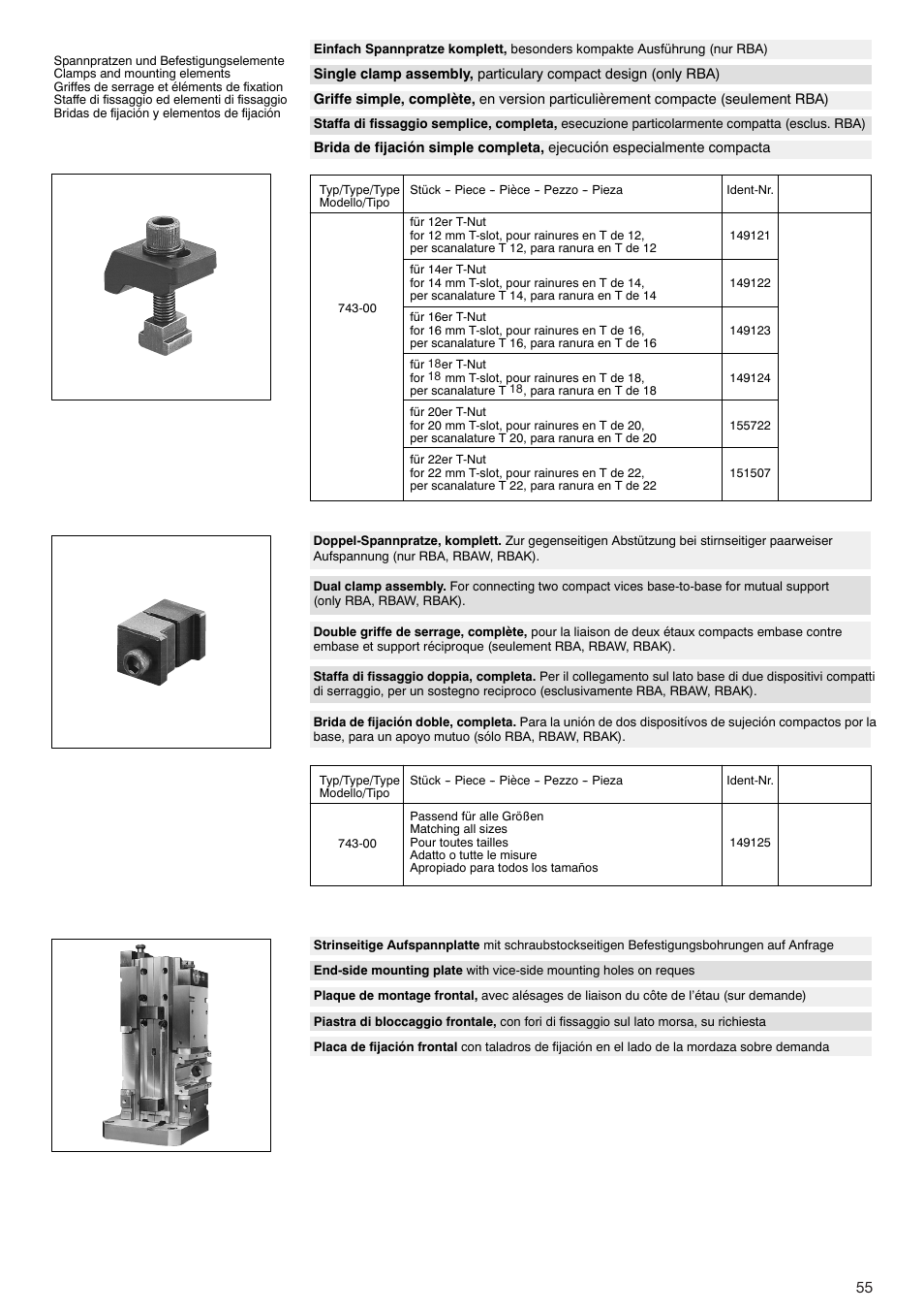 Foto | ROHM RB / RH / RBA / RBAW machine vices User Manual | Page 55 / 56