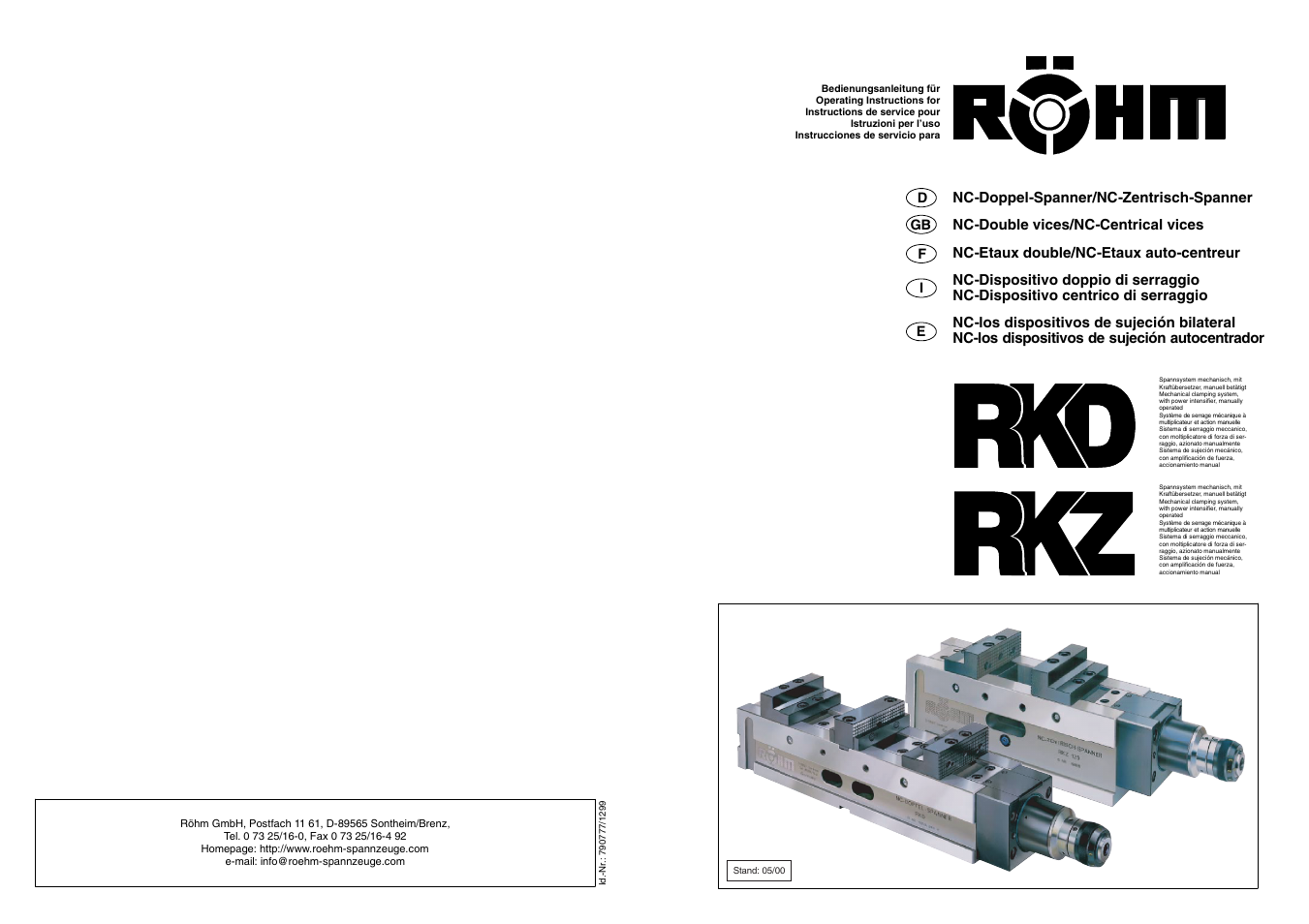 ROHM RKD NC-Compact twin vices / RKZ NC-Compact self centering vices User Manual | 32 pages