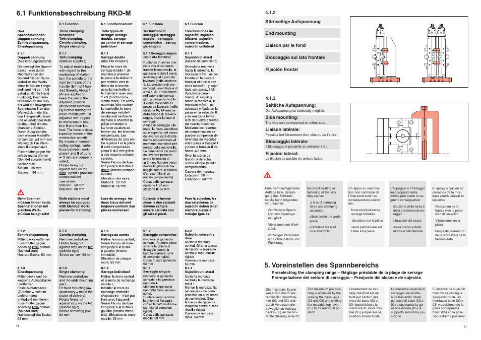 Voreinstellen des spannbereichs | ROHM RKD-M NC-Compact twin vices User Manual | Page 11 / 12