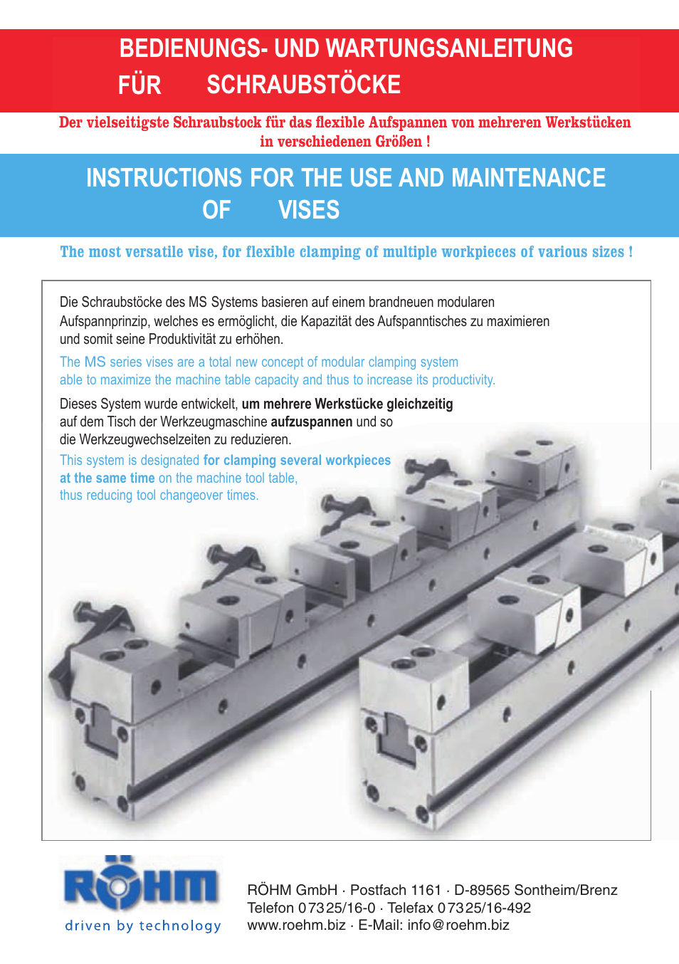 ROHM MS Multiple clamping system User Manual | 8 pages