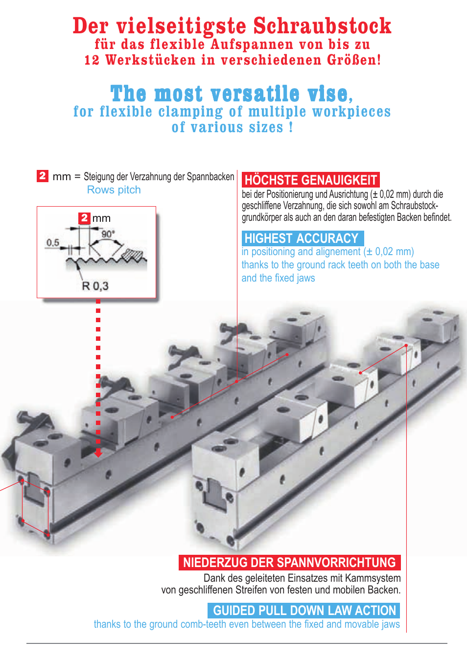 Der vielseitigste schraubstock, Le più versatili, The most versatile vise | ROHM MS Multiple clamping system User Manual | Page 3 / 8