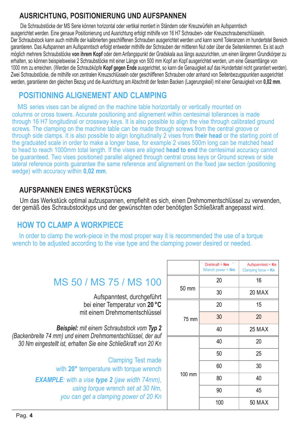 Allineamento ed ancoraggio, How to clamp a workpiece | ROHM MS Multiple clamping system User Manual | Page 4 / 8