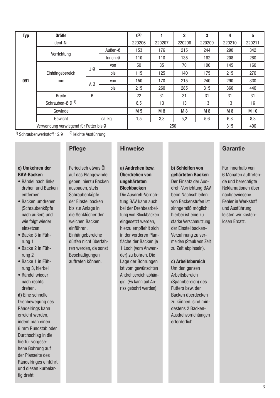 Pfl ege, Hinweise, Garantie | ROHM Jaw cutting attachment User Manual | Page 3 / 12
