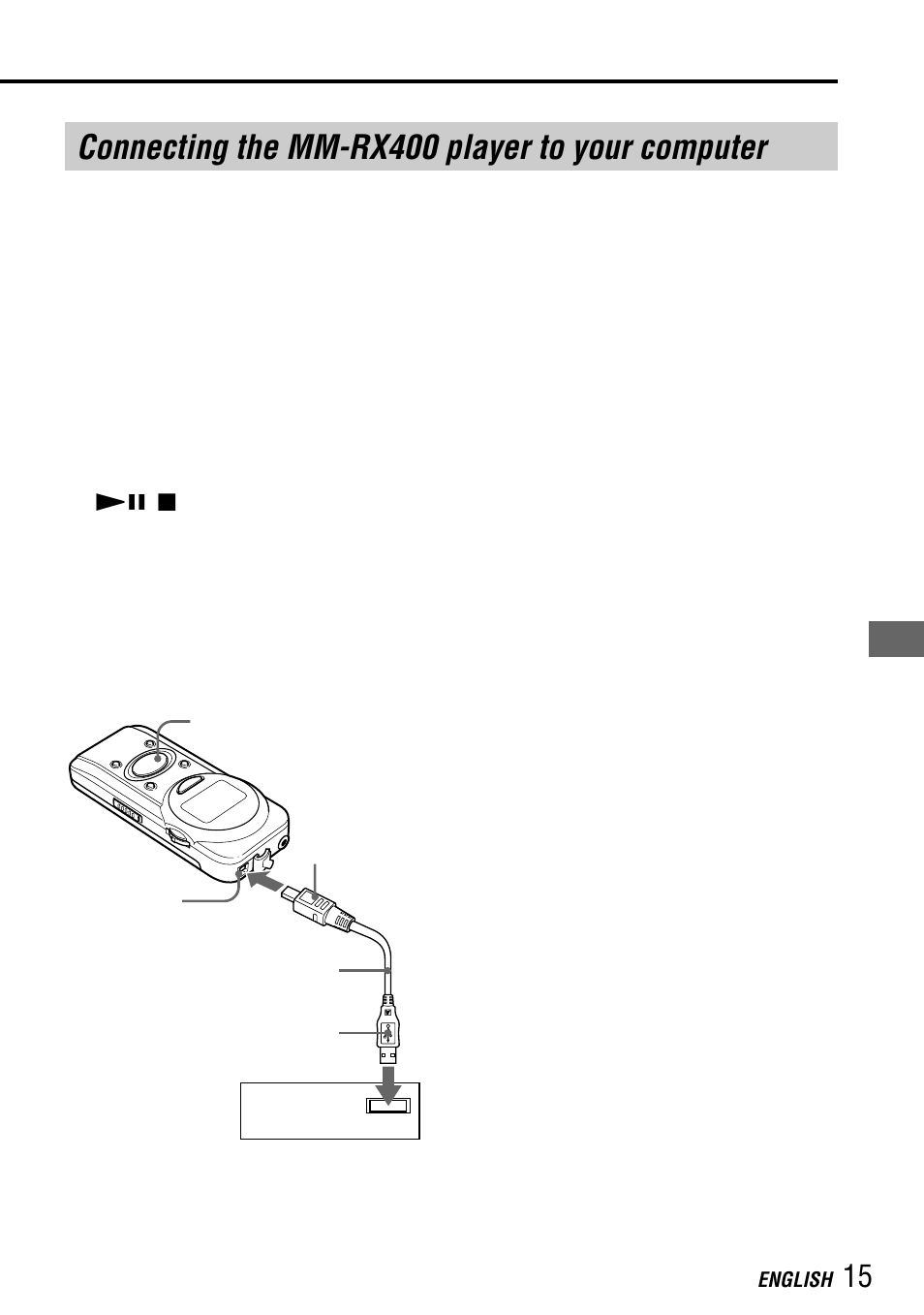 Connecting the mm-rx400 player to your computer | Aiwa MM-RX400 User Manual | Page 15 / 64